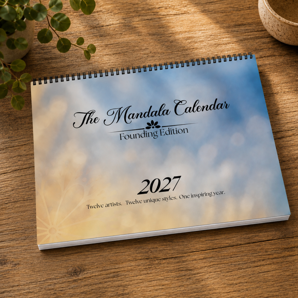Mandala Calendar 2027 Founding Edition displayed on a desk